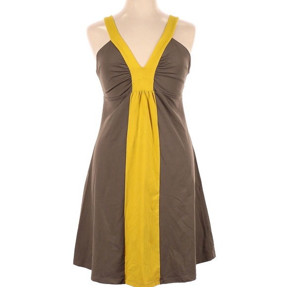 Patagonia Corinne Brown and Yellow Halter Athleisure Sundress XL - Picture 1 of 5